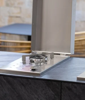 friteuse encastrée cuisine d'été extérieur