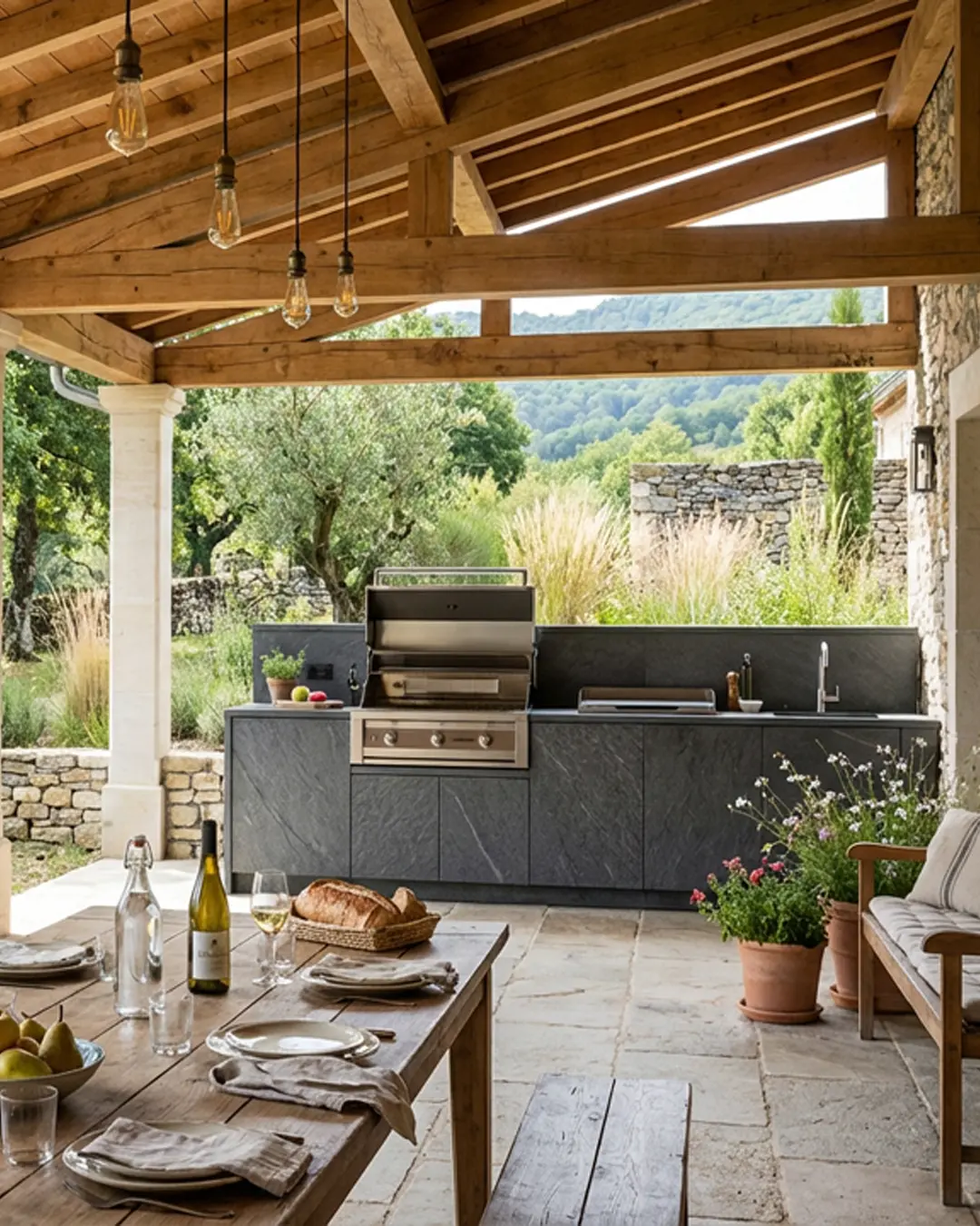 cuisinedété cuisine extérieure avec plancha et BBQ Pau Pyrénées Orientales