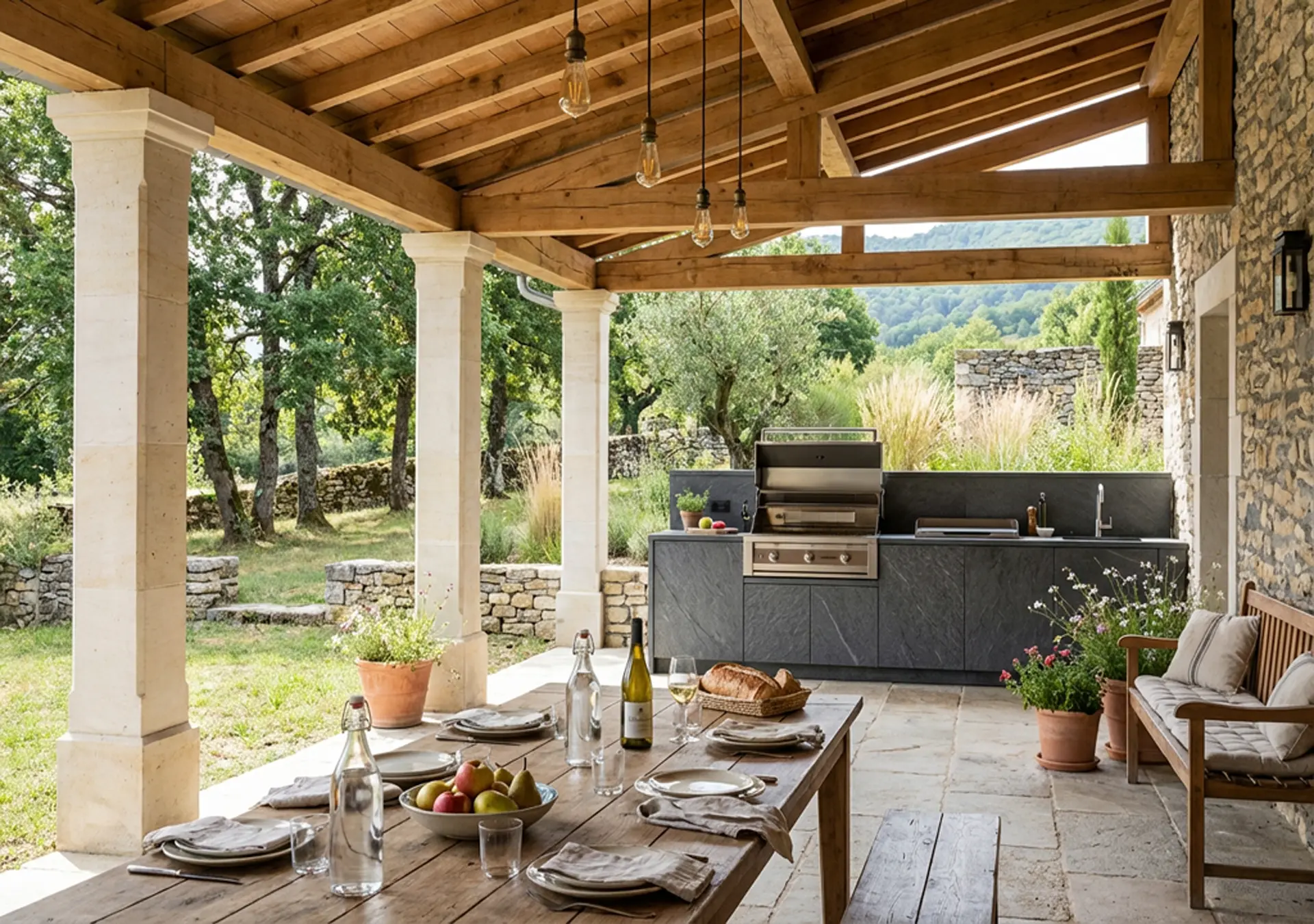 cuisinedété cuisine extérieure avec plancha et BBQ Pau Pyrénées Orientales